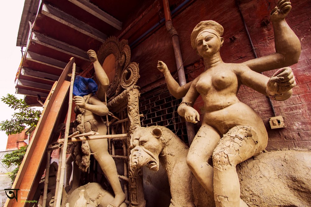 Durga idol Kolkata Kumortuli