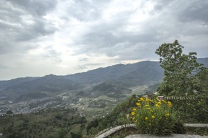 View from the base of World Peace Pagoda Pokhara