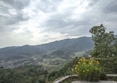 View from the base of World Peace Pagoda Pokhara