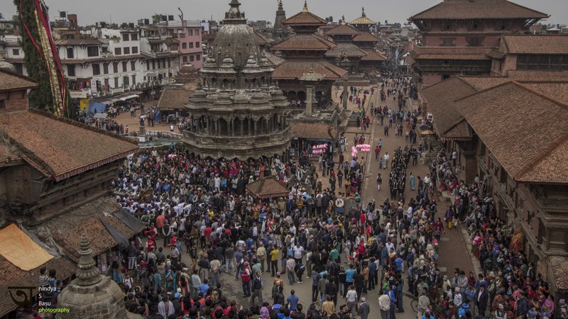 Durbar Square Patan Rato Machhendranath festival in Kathmandu Nepal . Pictures by pikturenama