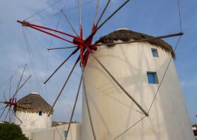 Kato Myloi - The windmills of Mykonos Greece by pikturenama