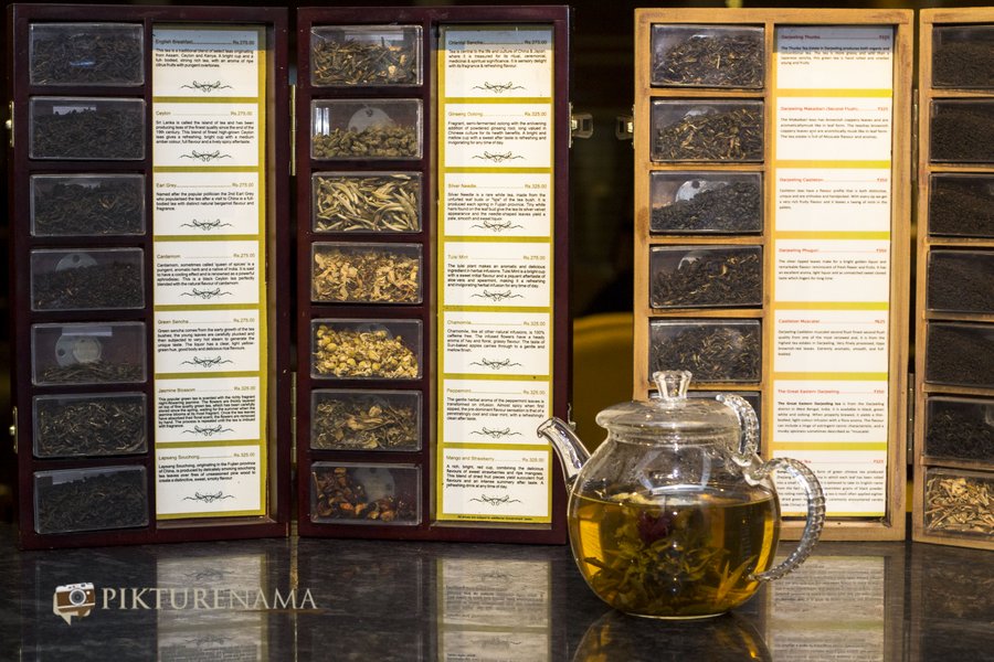 pikturenama at The Lalit Great Eastern Kolkata Tea Lounge the tea menu