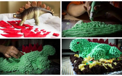 Version 1.0 turns 3 – Peppa pig , George and dinosaur cake