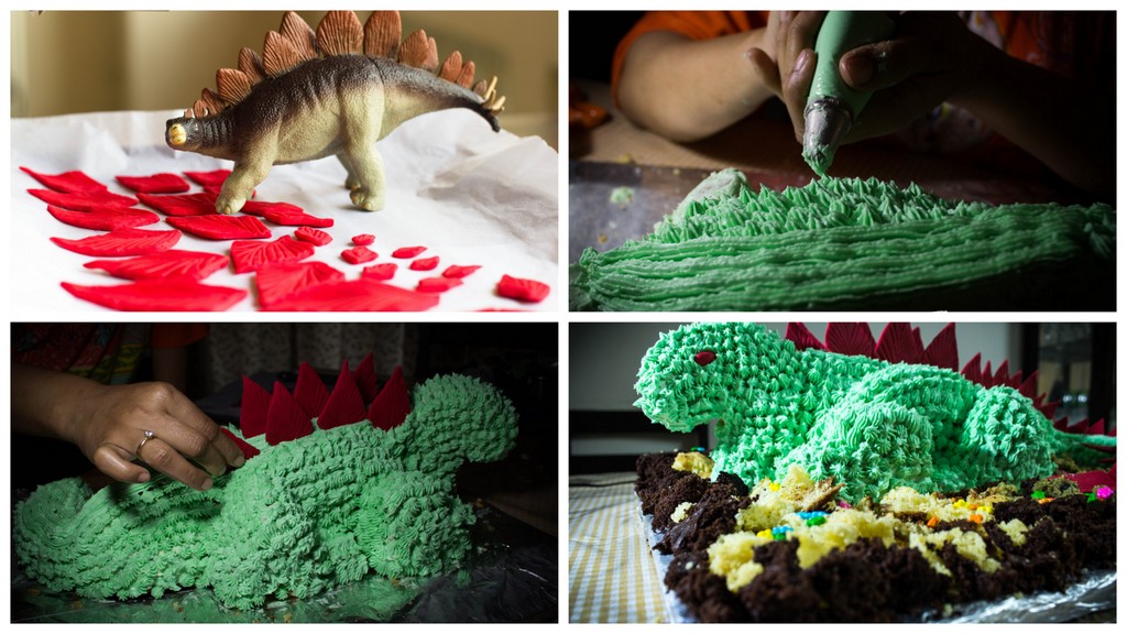 Dinosaur Cake by pikturenama different stages