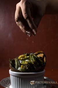 Aam Kasundi Bhindi or Okra in mango mustard sauce by Pikturenama 4