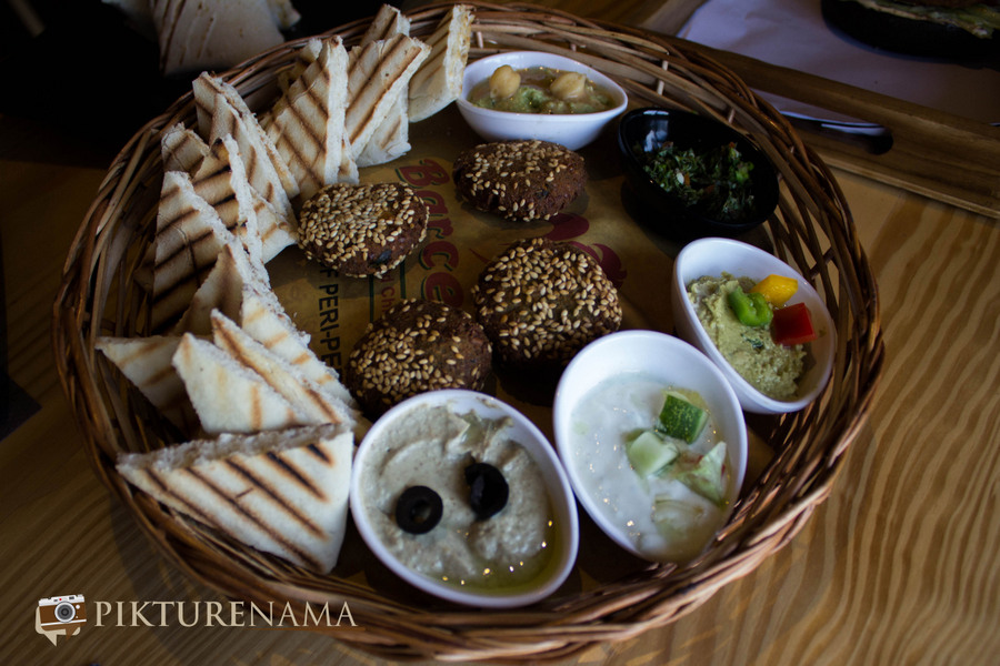 Lebanese Mezze platter at Barcelos Kolkata