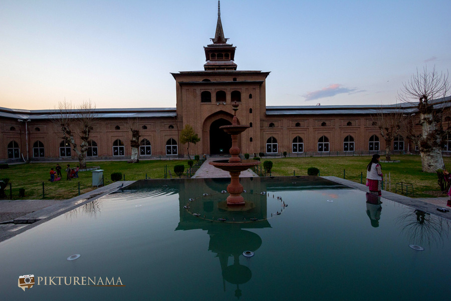 Jamia Masjid or Jama Masjid Srinagar Kashmir in the evening