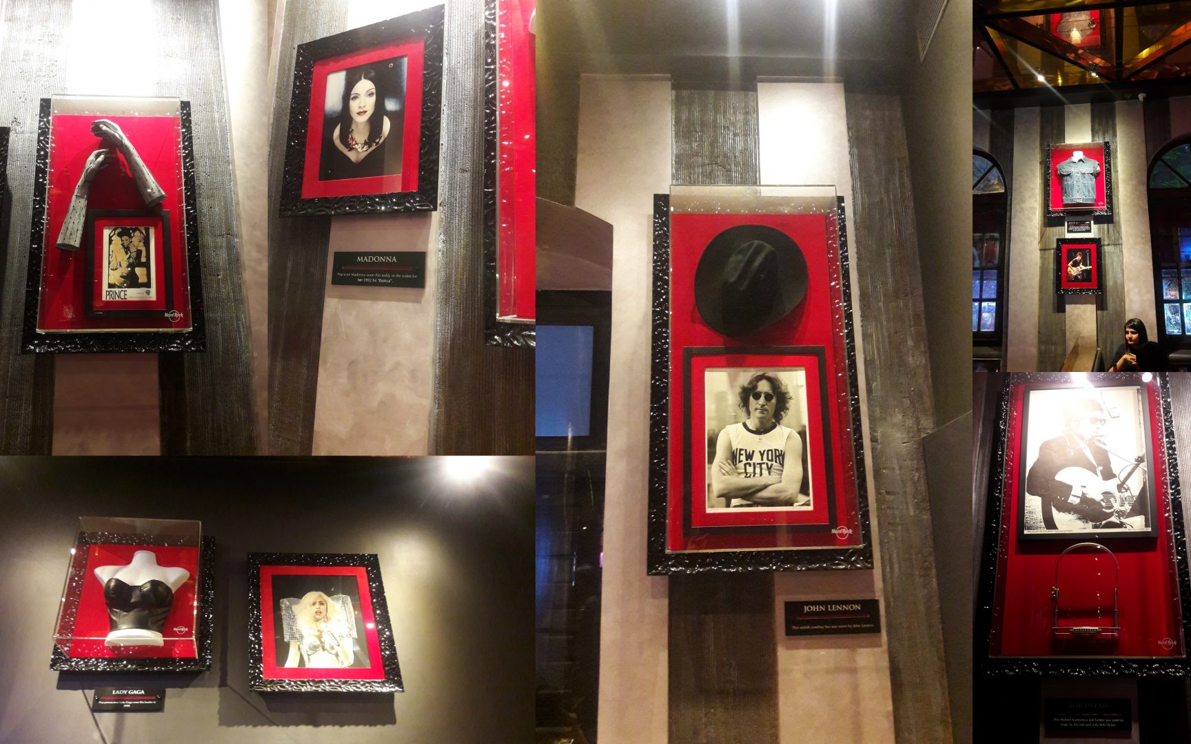 Hard rock cafe Kolkata memorabilia on walls