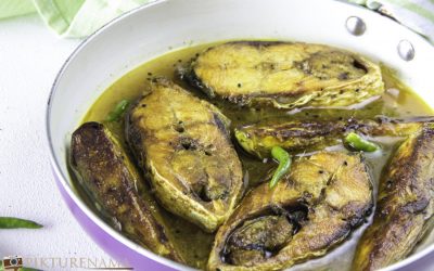 Ilish Begun Jhol | Hilsa and eggplant curry Bengali style