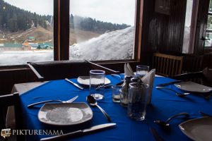Nedous Hotel Gulmarg Kashmir 130 year old view outsdie the dining room