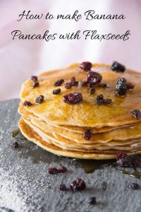 Banana pancakes with flaxseed for pinterest