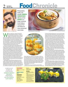 Many moods of mango - the Write up in Eastern Chronicle