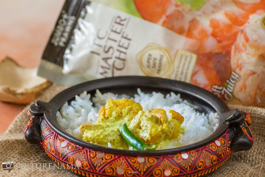 Daab Chingri with ITC Master Chef Prawns with bhaat