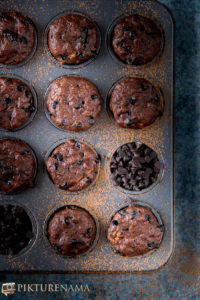 chocolate banana muffins - 5