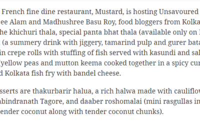 This Durga Puja – What’s Cooking ?