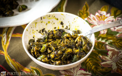 Neem begun / Crunchy Neem leaves with eggplant and a story of Good Friday