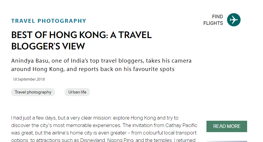 Discovery Cathay Pacific online Magazine Hong Kong