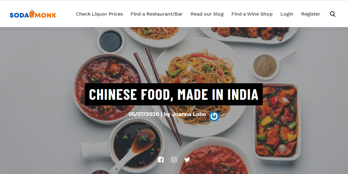Sodamonk Indian Chinese food published