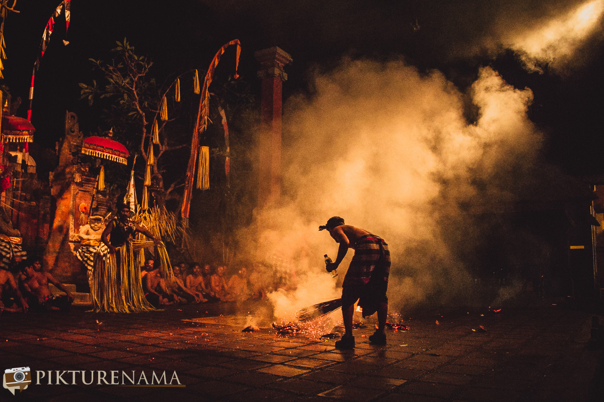 Fire on stage - kecak dance