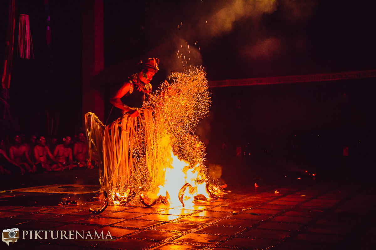 Kecak dance - real fire on stage