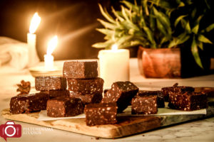 Chocolate Almond Fudge / Chocolate Badam Burfi -1