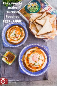 Easy way to make Turkish poached eggs - Cilbir for Pinterest