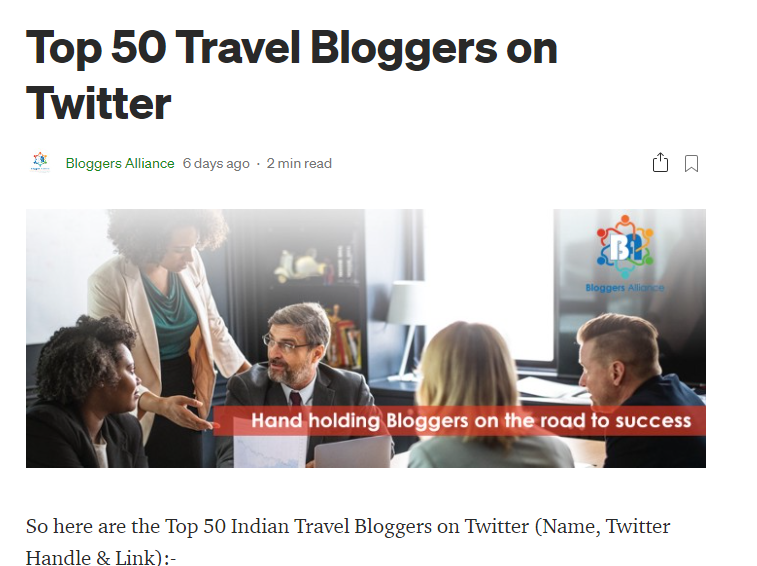 Top 50 travel Blogger on twitter