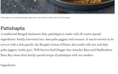 Anindya and Madhushree’s recipe of Patishapta in Lonely Planet