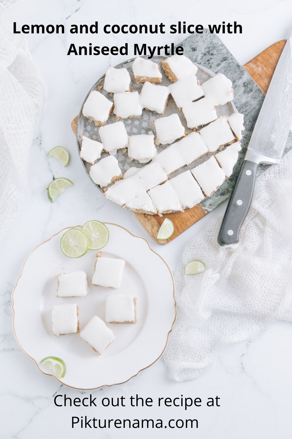 lemon and coconut slice with Aniseed Myrtle for Pinterest - 1 