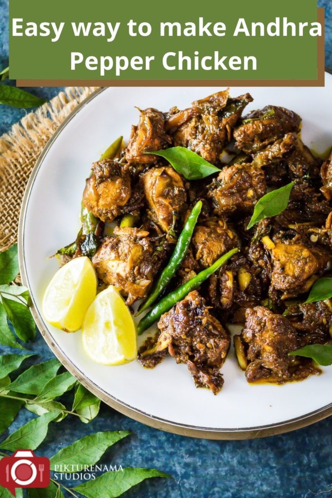 Easy way to make Andhra Pepper Chicken pinterest