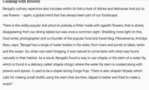 Zeezest article on Zero waste Bengali food