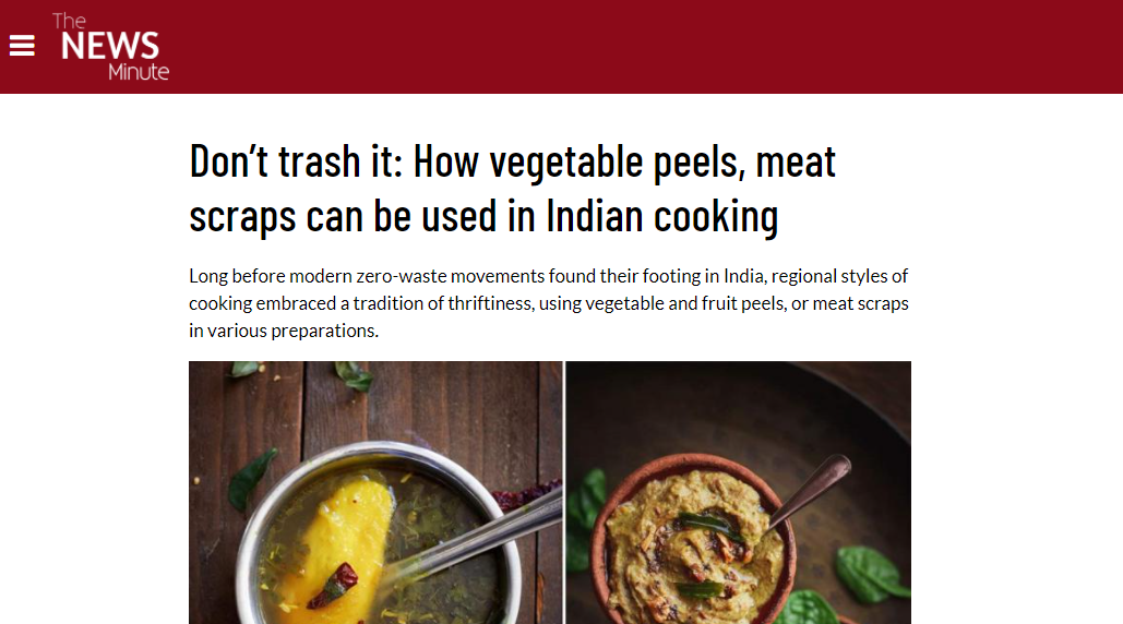 Madhushree Basu Roy on use of Vegetable peels in Bengali cooking at The News Minute