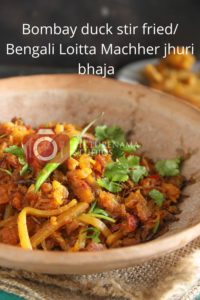 Bombay Duck Stir Fry / bengali loitte macher Jhuri bhaja - Pinterest 1