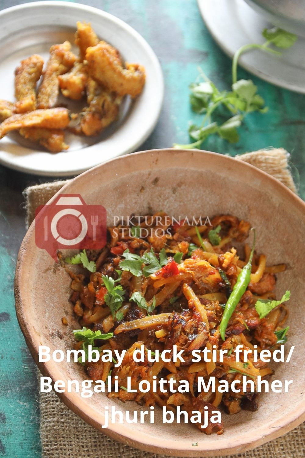 Bombay Duck Stir Fry / bengali loitte macher Jhuri bhaja - pinterest 3 
