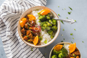 Orange Chicken Rice Bowl- The Quick-fix for Weeknight Dinner make it easy way