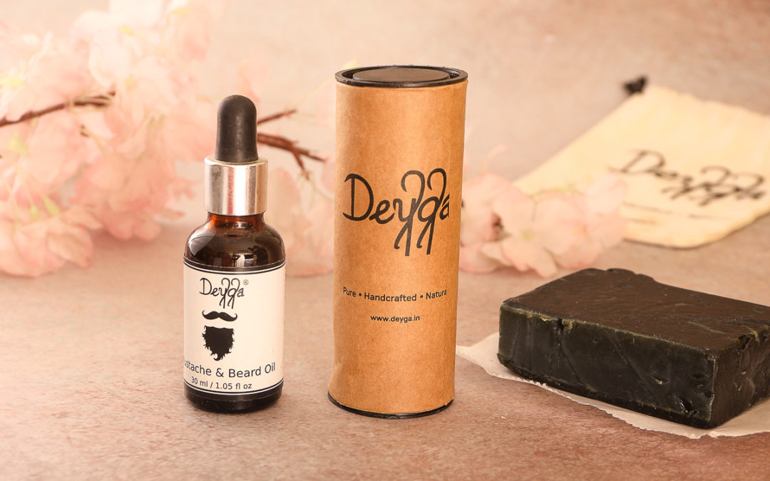 Deyga Charcoal bath bar and moustache oil