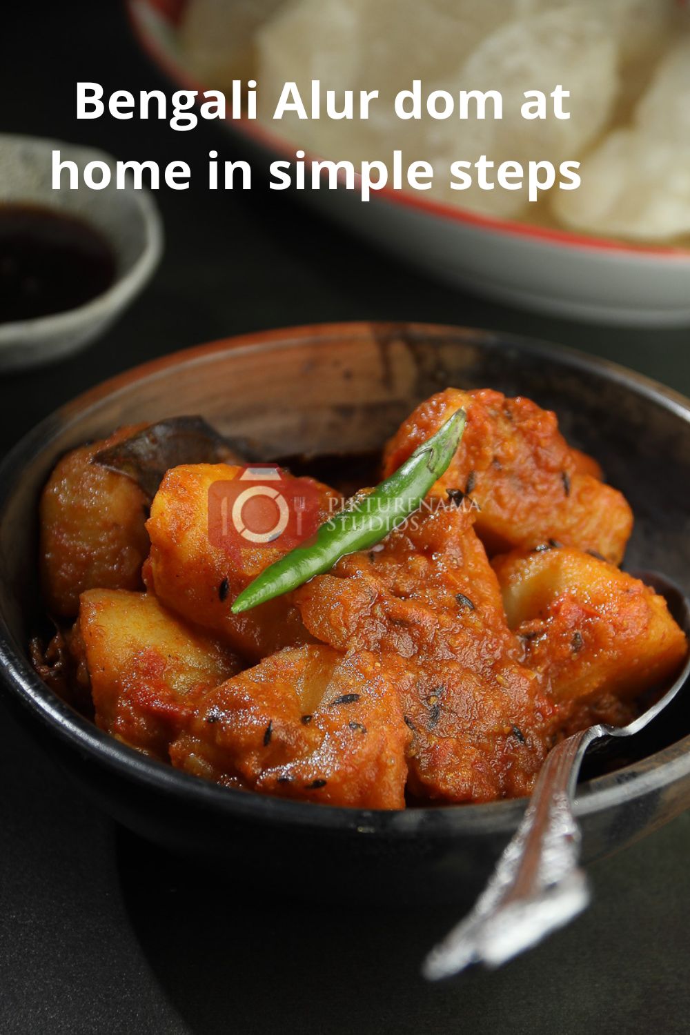 Easy way to make bengali Aloo Dum at home for Pinterest - 3