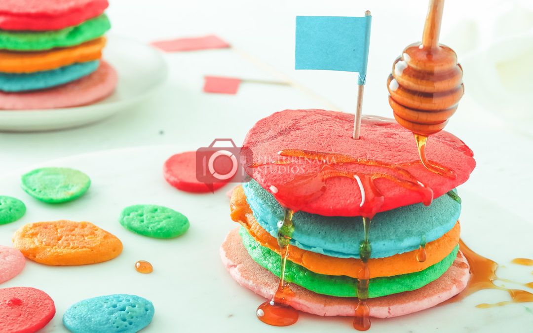 Rainbow pancakes at home - 9