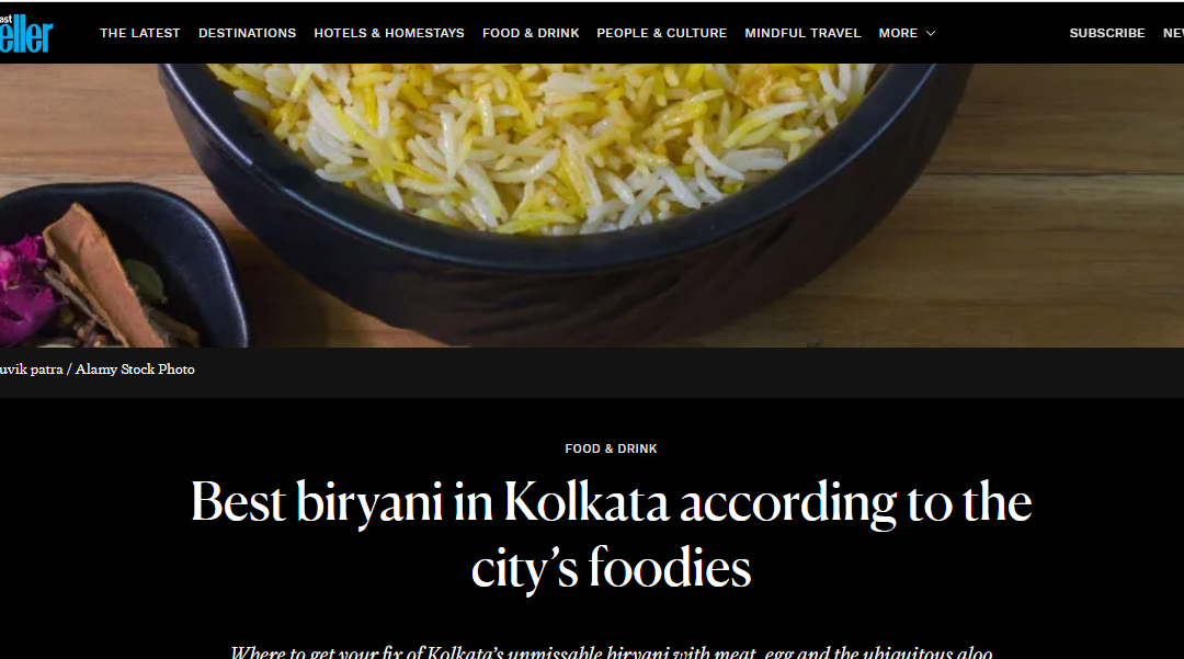 Anindya Sundar Basu speaks about his favourite Biryani on Conde Nast Traveller